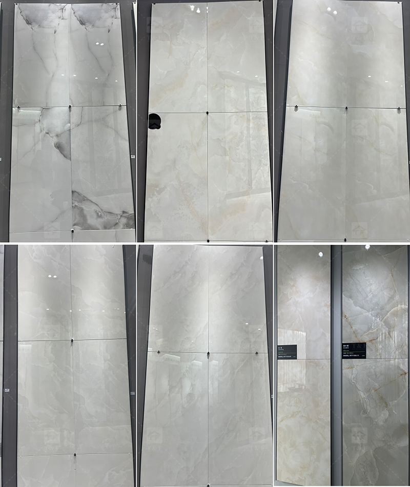 Foshan Porcelanato 60x120 Natural Jade Onyx Marble Stone Look Design Ceramic Floor Glossy Porcelain Tiles