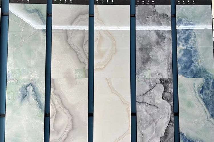 Foshan Porcelanato 60x120 Natural Jade Onyx Marble Stone Look Design Ceramic Floor Glossy Porcelain Tiles