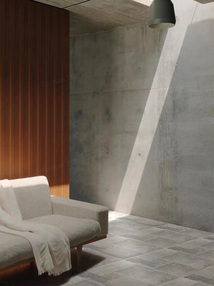 Limestone Tumbled French Pattern Full Body Porcelain Floor Tiles for Indoor and Outdoor