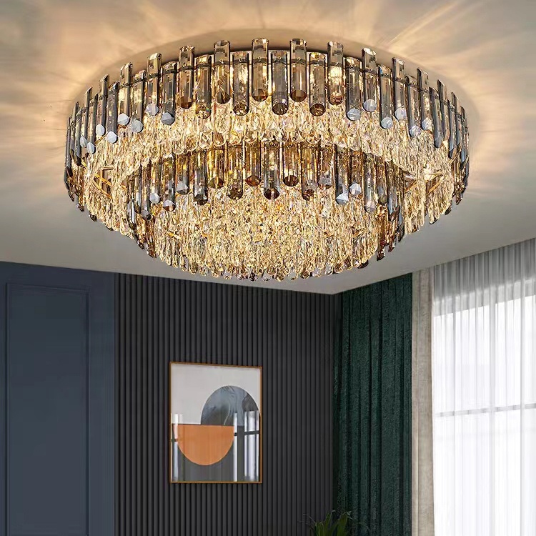 Modern Luxury K9 Crystal Hanging Pendant Light Ceiling Chandelier for Home Living Room Hotel Lighting