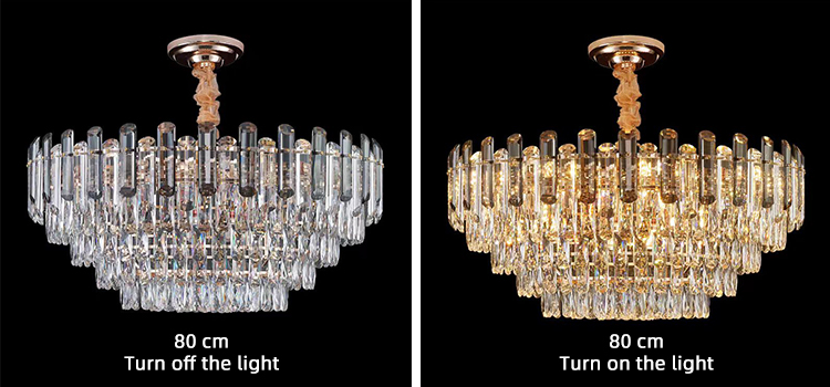 Modern Luxury K9 Crystal Hanging Pendant Light Ceiling Chandelier for Home Living Room Hotel Lighting
