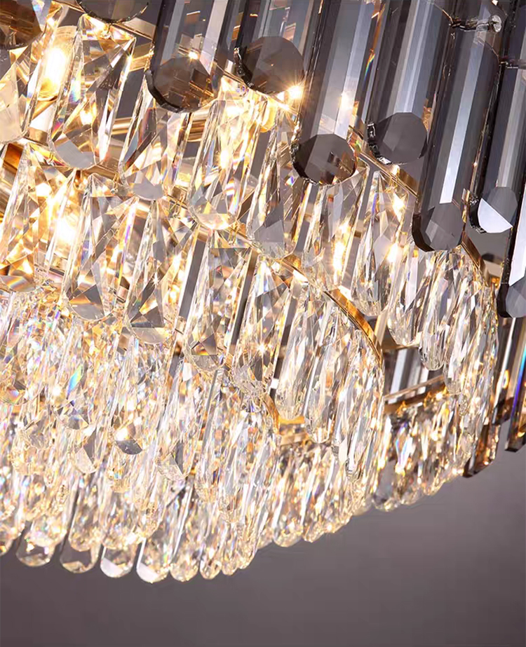 Modern Luxury K9 Crystal Hanging Pendant Light Ceiling Chandelier for Home Living Room Hotel Lighting