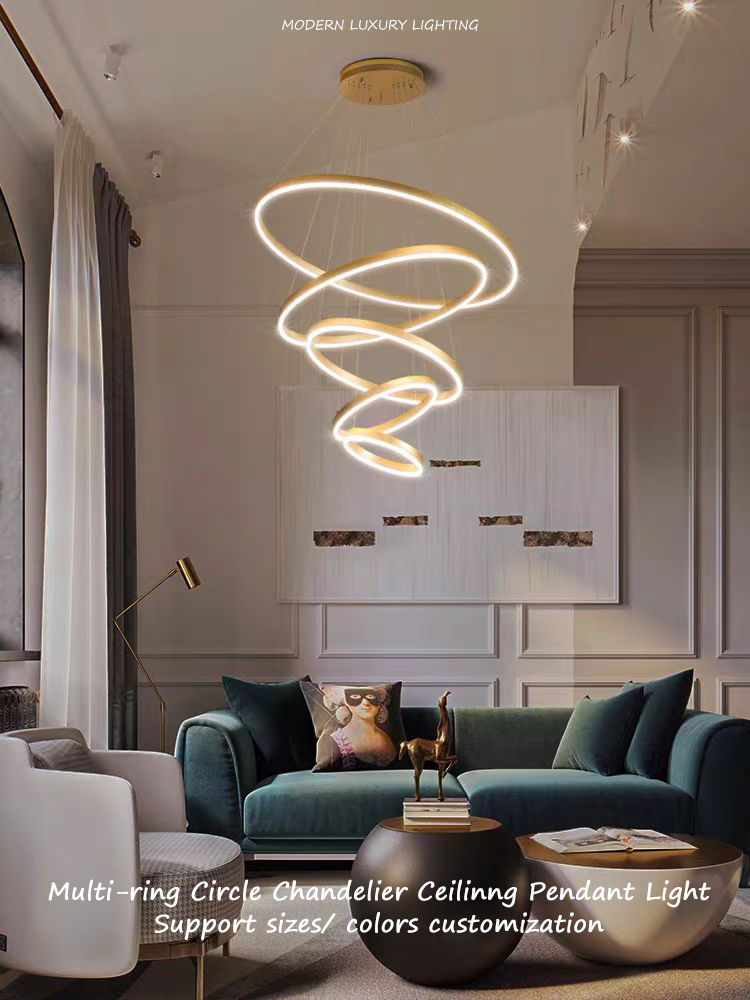 Ring Circle Decorative Modern Bedroom Living Dining Room LED Hanging Chandelier Pendant Light for Home Ceiling