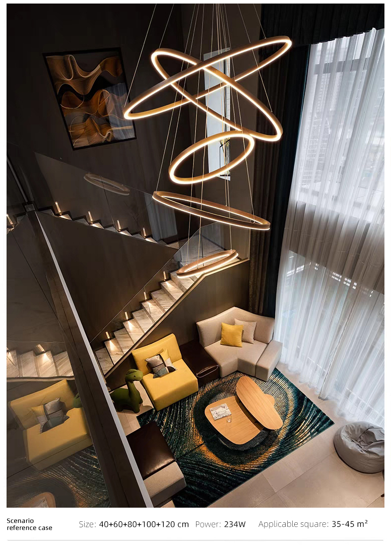 Ring Circle Decorative Modern Bedroom Living Dining Room LED Hanging Chandelier Pendant Light for Home Ceiling