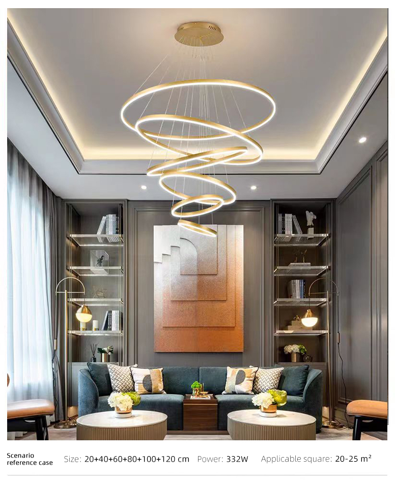 Ring Circle Decorative Modern Bedroom Living Dining Room LED Hanging Chandelier Pendant Light for Home Ceiling