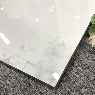 China 600x600mm Glossy White Marble Porcelain Floor Tiles Polished Glazed Finish for Bathroom and Interior Wall