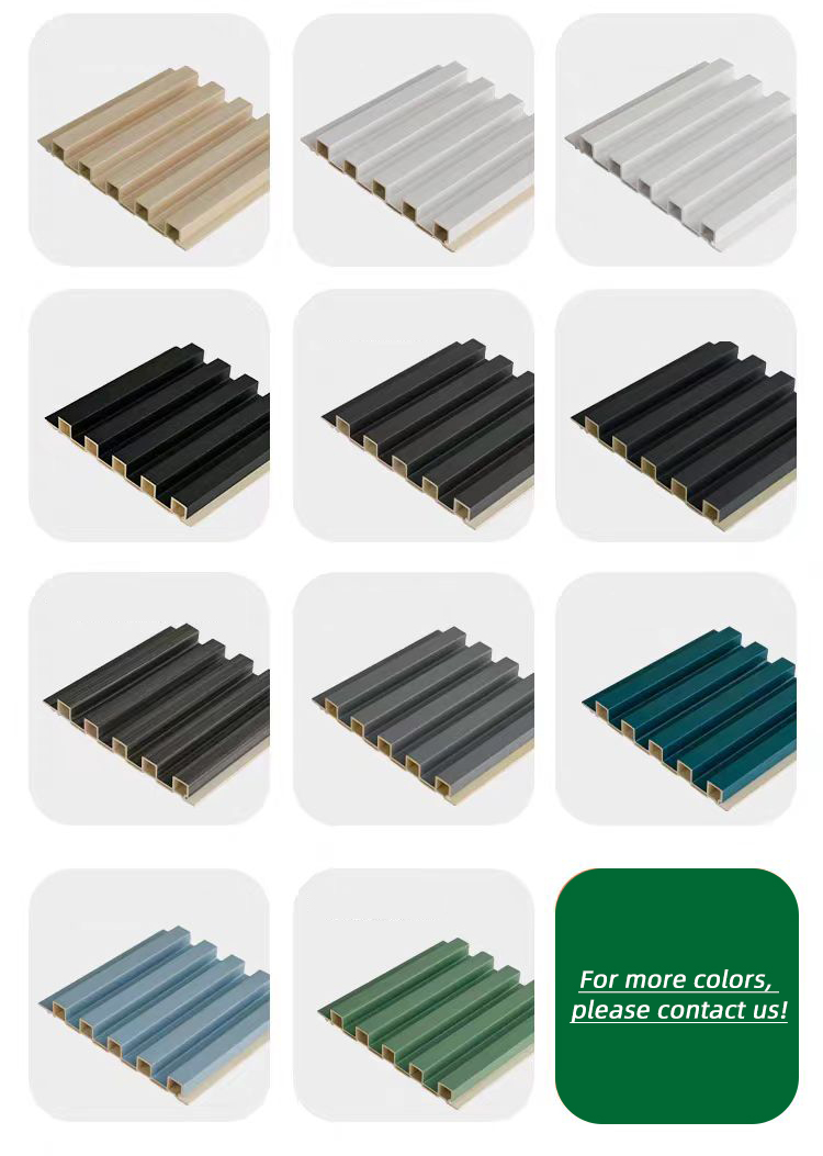 Interior 3D TV Background Decorative Fluted PVC Cladding Boards Plastic Composite Laminated WPC Wall Panels