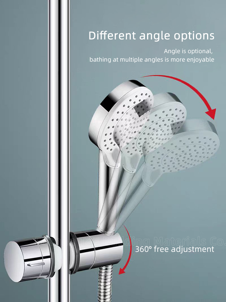 High Quality Adjustable Polished Chrome ABS Hand Bathroom Shower Head Set Holder Bidet Bracket