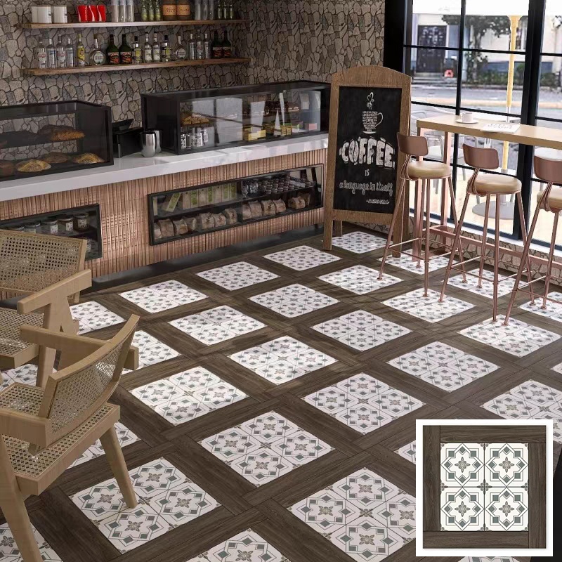 Full Body 600*600 Interior Wooden Flower Pattern Porcelain 60 by 60 Matte Glazed Rustic Floor Tiles for Living Room