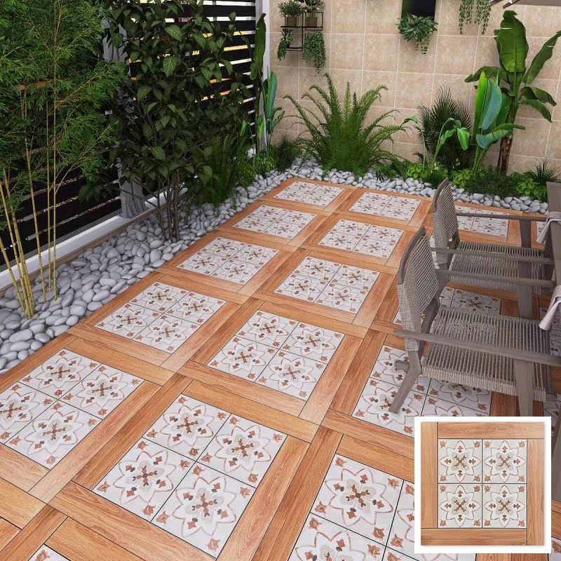 Full Body 600*600 Interior Wooden Flower Pattern Porcelain 60 by 60 Matte Glazed Rustic Floor Tiles for Living Room