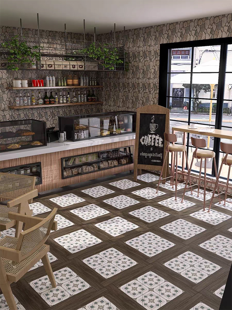 Full Body 600*600 Interior Wooden Flower Pattern Porcelain 60 by 60 Matte Glazed Rustic Floor Tiles for Living Room