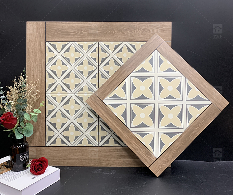 Full Body 600*600 Interior Wooden Flower Pattern Porcelain 60 by 60 Matte Glazed Rustic Floor Tiles for Living Room