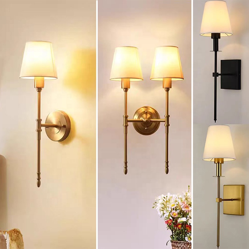 American Adjustable Copper Antique Vintage Style Light Corridor Bedroom Living Room Retro Wall Lamp