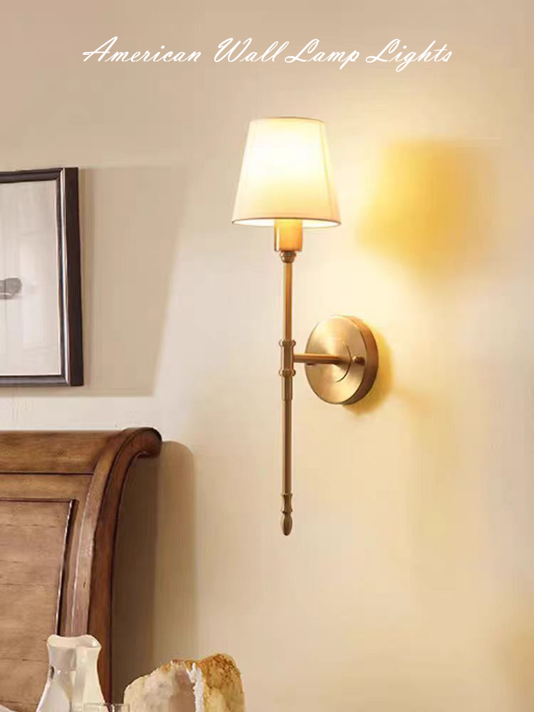 American Adjustable Copper Antique Vintage Style Light Corridor Bedroom Living Room Retro Wall Lamp