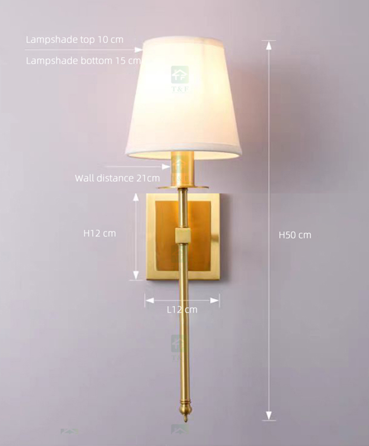 American Adjustable Copper Antique Vintage Style Light Corridor Bedroom Living Room Retro Wall Lamp
