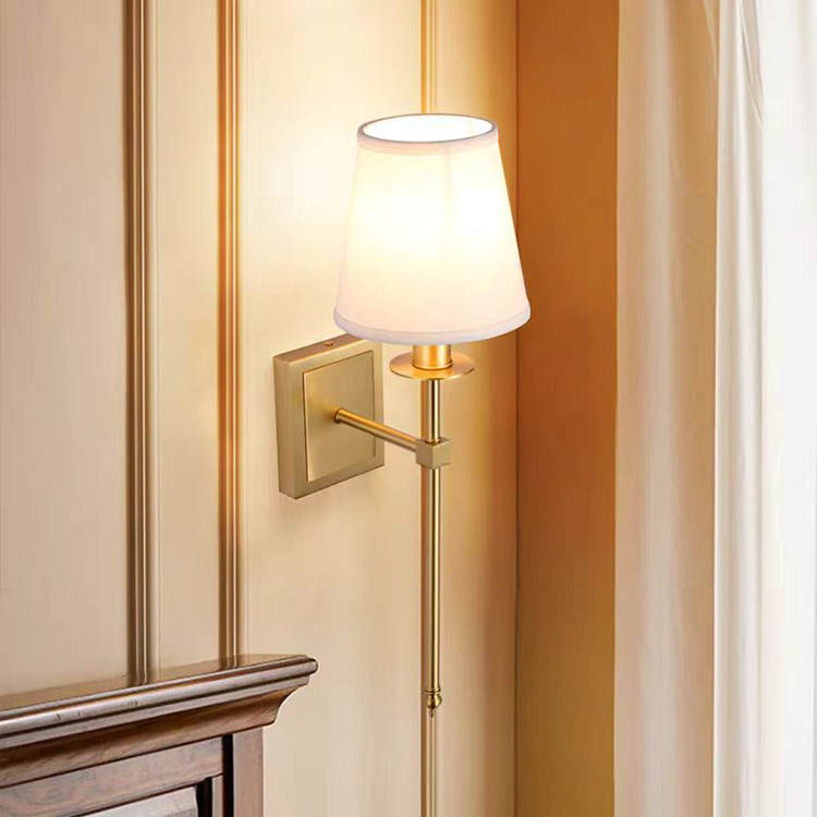 American Adjustable Copper Antique Vintage Style Light Corridor Bedroom Living Room Retro Wall Lamp
