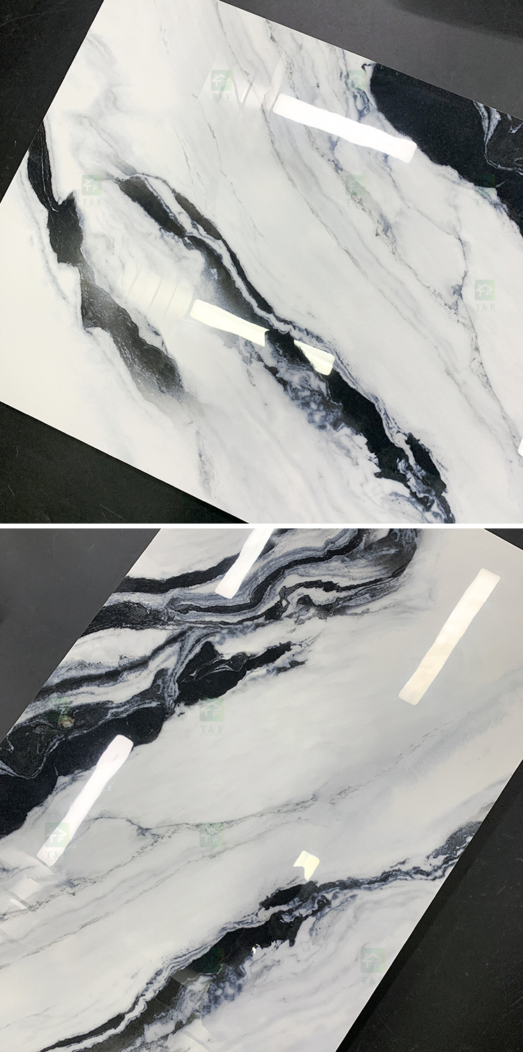 Modern Luxury 600x1200 Panda White Marble Stone Look Polished Glazed Slab Carreaux Mabre Wall Floor Tiles