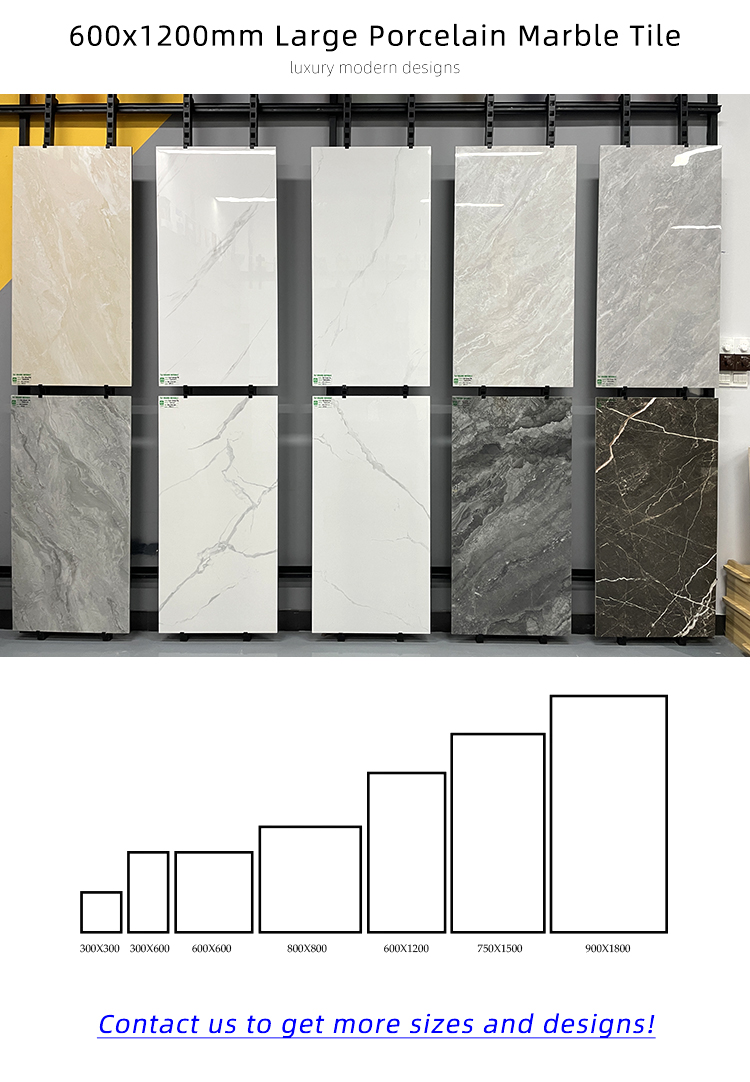 Luxury Large Format Calacatta Golden White Polished Glazed Marble Stone Slab Wall Tile for Floor 60x120 Porcelain
