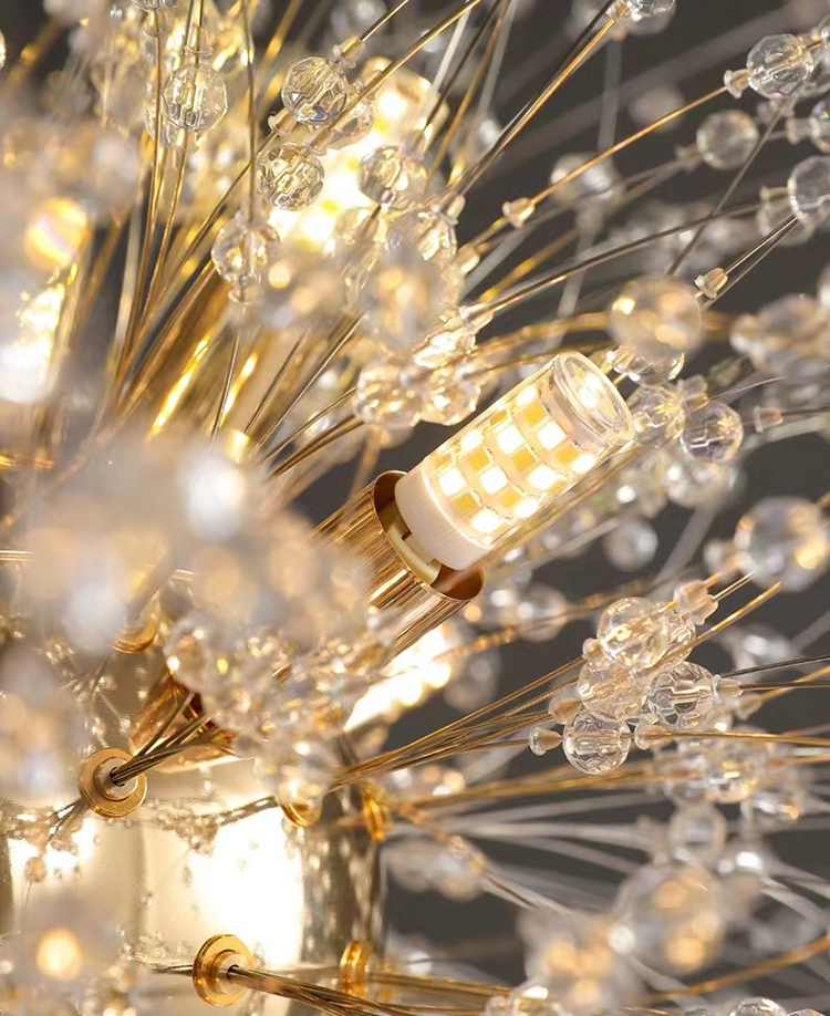 Modern Dandelion Pendant Light for Home Bedroom Restaurant Bar Hanging Vintage Decorative Led Crystal Chandelier