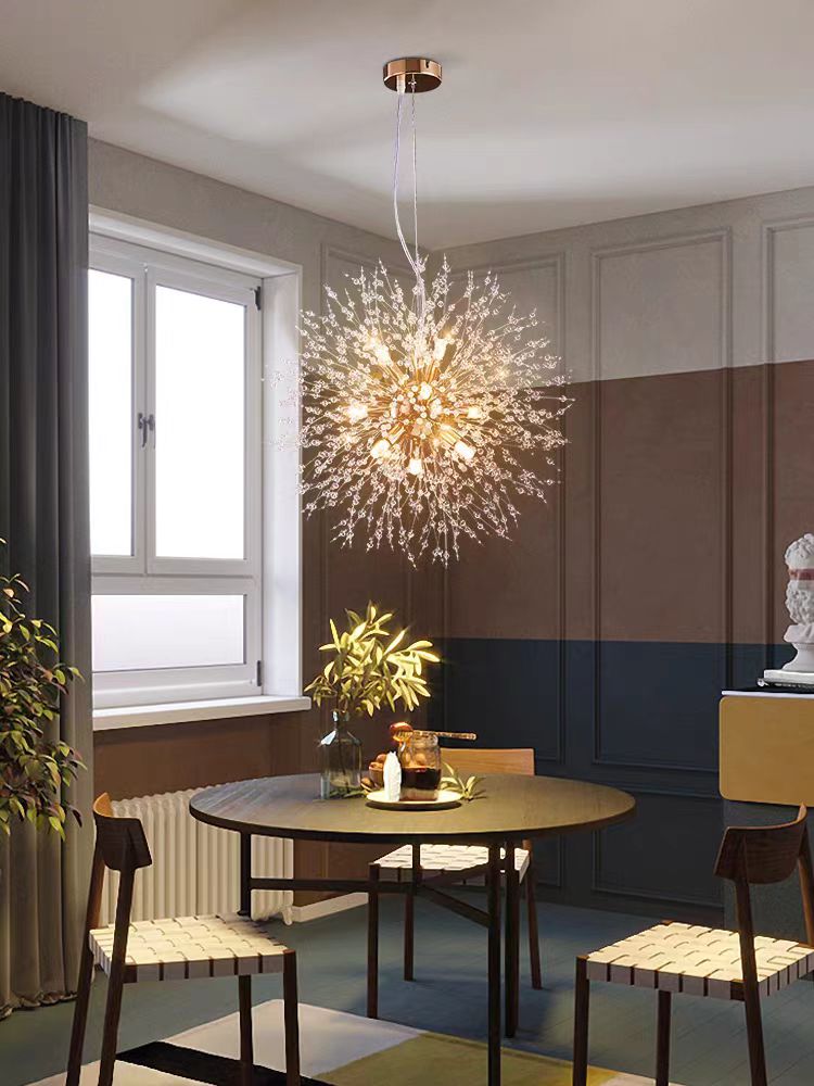 Modern Dandelion Pendant Light for Home Bedroom Restaurant Bar Hanging Vintage Decorative Led Crystal Chandelier