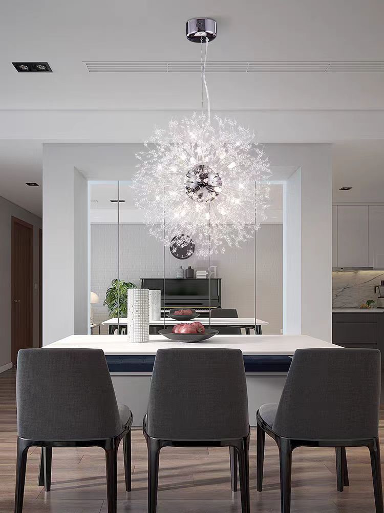 Modern Dandelion Pendant Light for Home Bedroom Restaurant Bar Hanging Vintage Decorative Led Crystal Chandelier