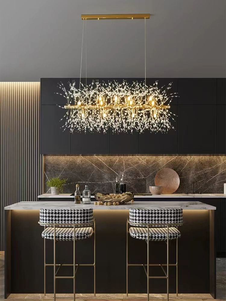 Modern Dandelion Pendant Light for Home Bedroom Restaurant Bar Hanging Vintage Decorative Led Crystal Chandelier