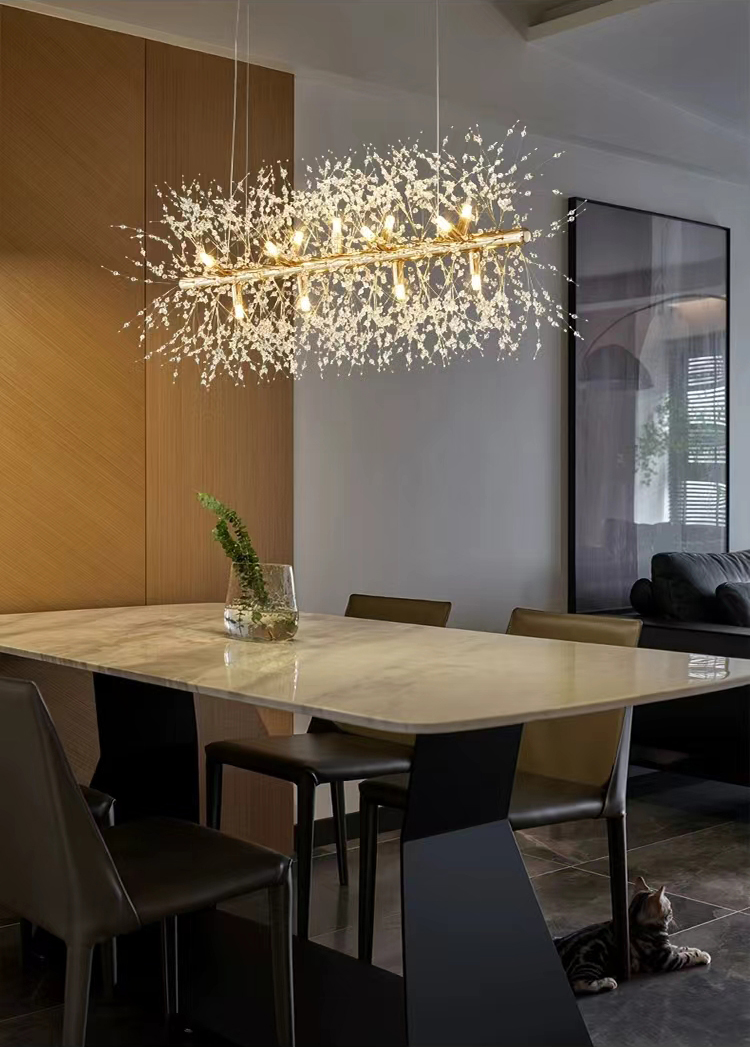 Modern Dandelion Pendant Light for Home Bedroom Restaurant Bar Hanging Vintage Decorative Led Crystal Chandelier