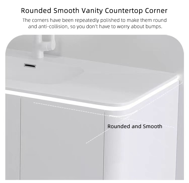 High Quality Modern Wall Hung Mounted Wooden Bathroom Cabinet Vanity Set With Smart LED Mirror and Basin