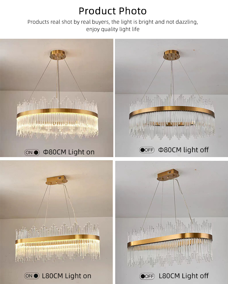 Luxury Post-modern Vintage Round Indoor Gold Crystal Glass Chandeliers Hanging Pendant Ceiling Lamp Lights Fixture