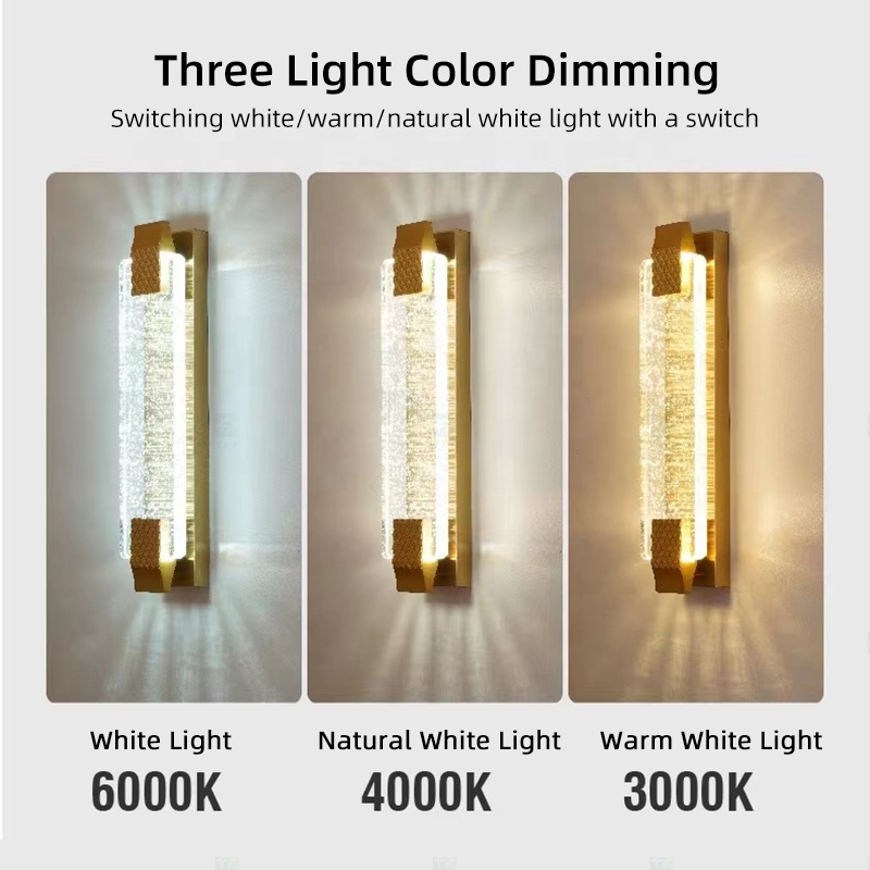Nordic Modern Indoor Gold Black Luxury K9 Crystal Glass Hotel Bedroom Bedside LED Wall Lamp Light