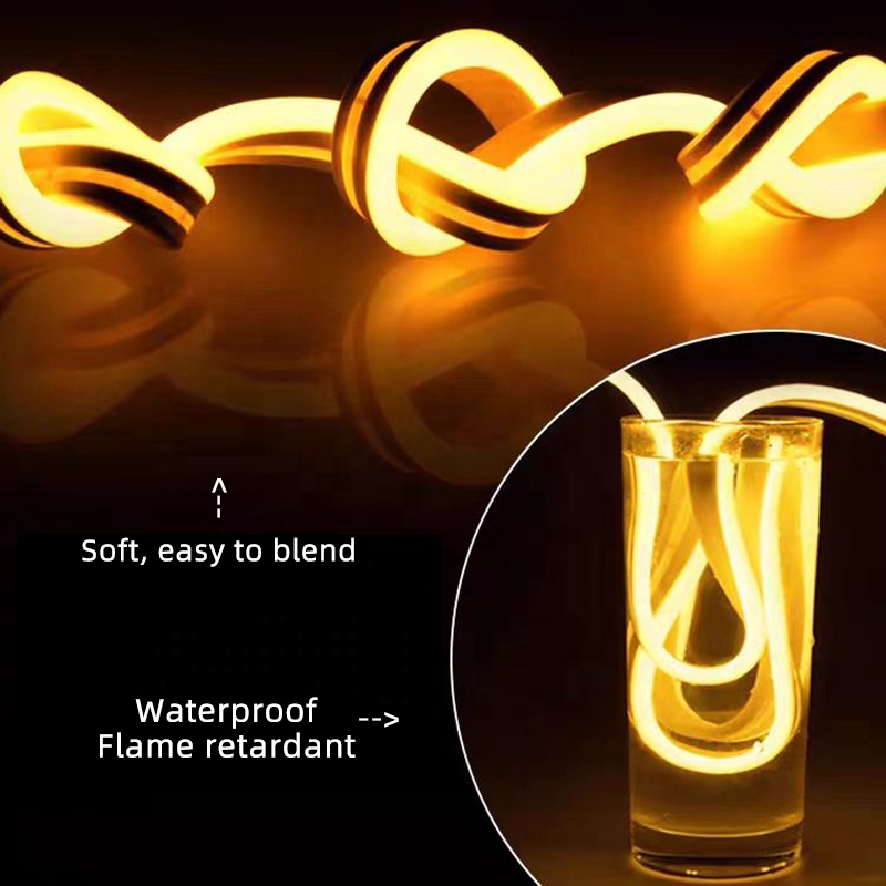 Custom 12V 24V Flexible Waterproof Indoor Silicone Flex 2835 LED Neon Rope Strip Light for Outdoor Home Decoration
