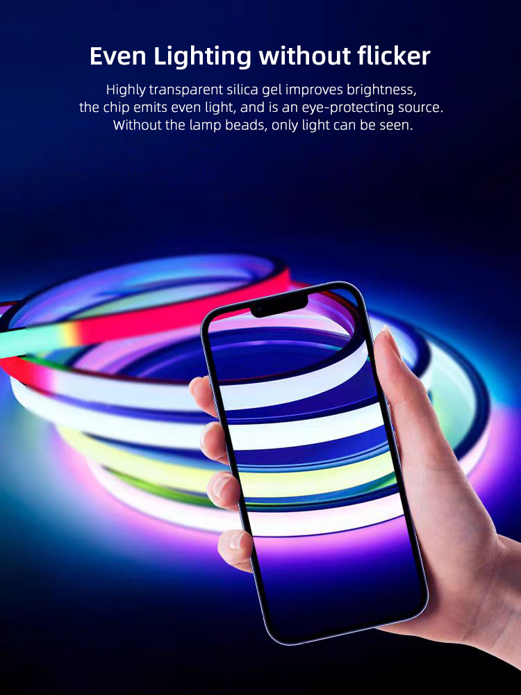 Custom 12V 24V Flexible Waterproof Indoor Silicone Flex 2835 LED Neon Rope Strip Light for Outdoor Home Decoration