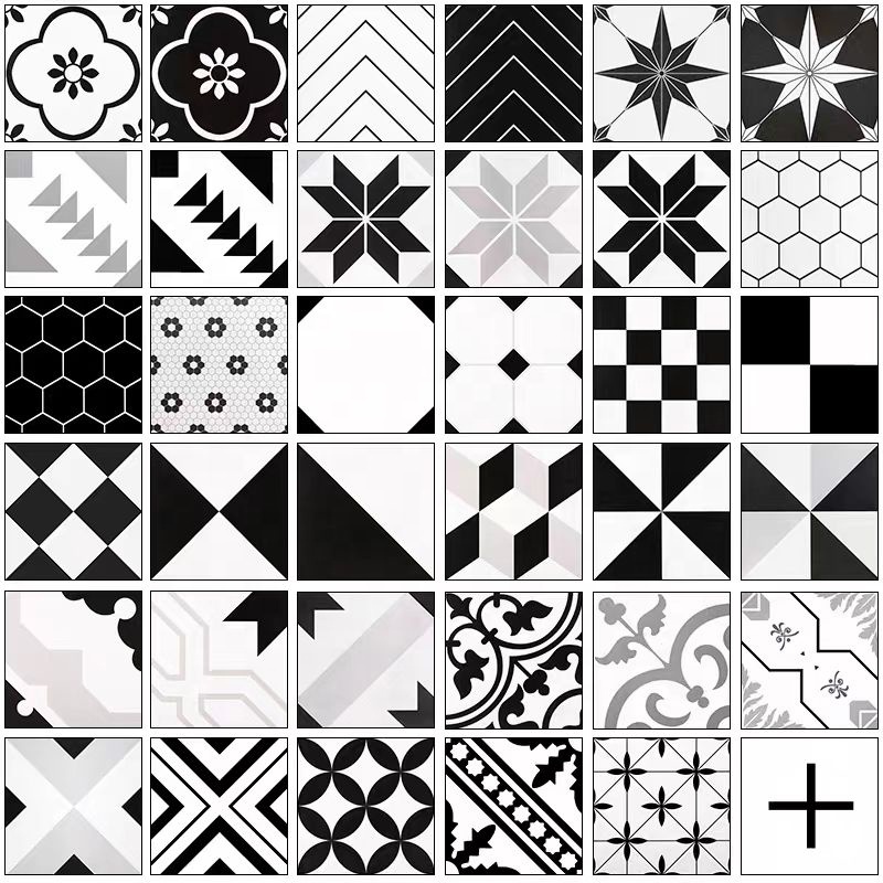 Factory Direct Black and White 300x300 Art Design Anti-slip Matte Kitchen Hotel Bathroom Toilet Balcony Wall Floor Tiles