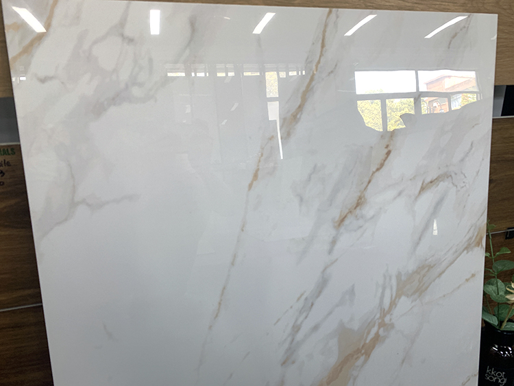 600x600 Glossy Glazed White Marble Tile With Gold Veins 60x60 Carrelage Vitrified Porcelain Floor Tiles