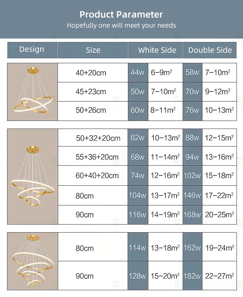 Home Decoration 3 Ring Gold Gold Nordic Luxury Led Iron Ceiling Hanging Pendant Lighting Fixture Chandeliers