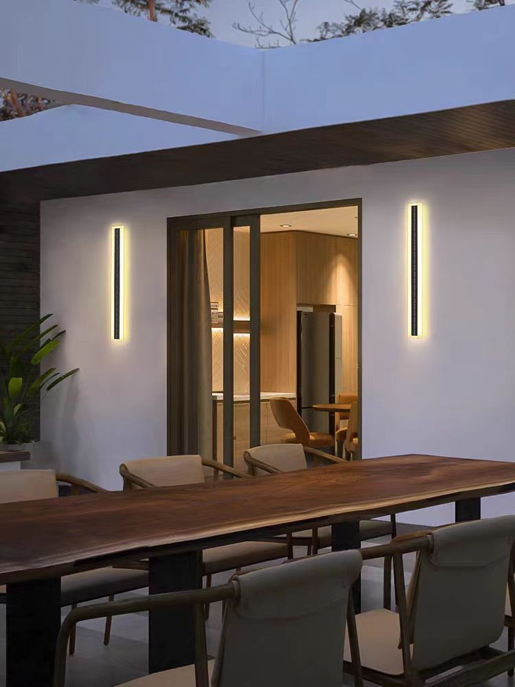 Modern IP65 Waterproof Outdoor Exterior LED Linear Strip Wall Mounted Light for Wall Home Courtyard Outdoor Wall Light