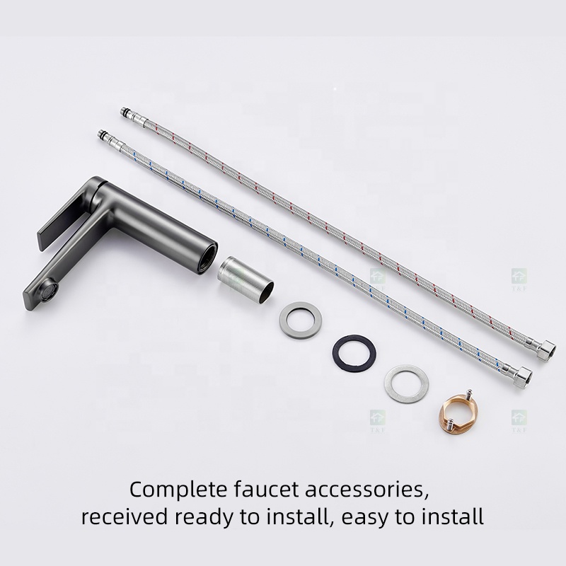 Modern Single Handle Brass Copper Hot Cold Water Mixer Black White Gold Bathroom Sink Faucets Mixers Taps