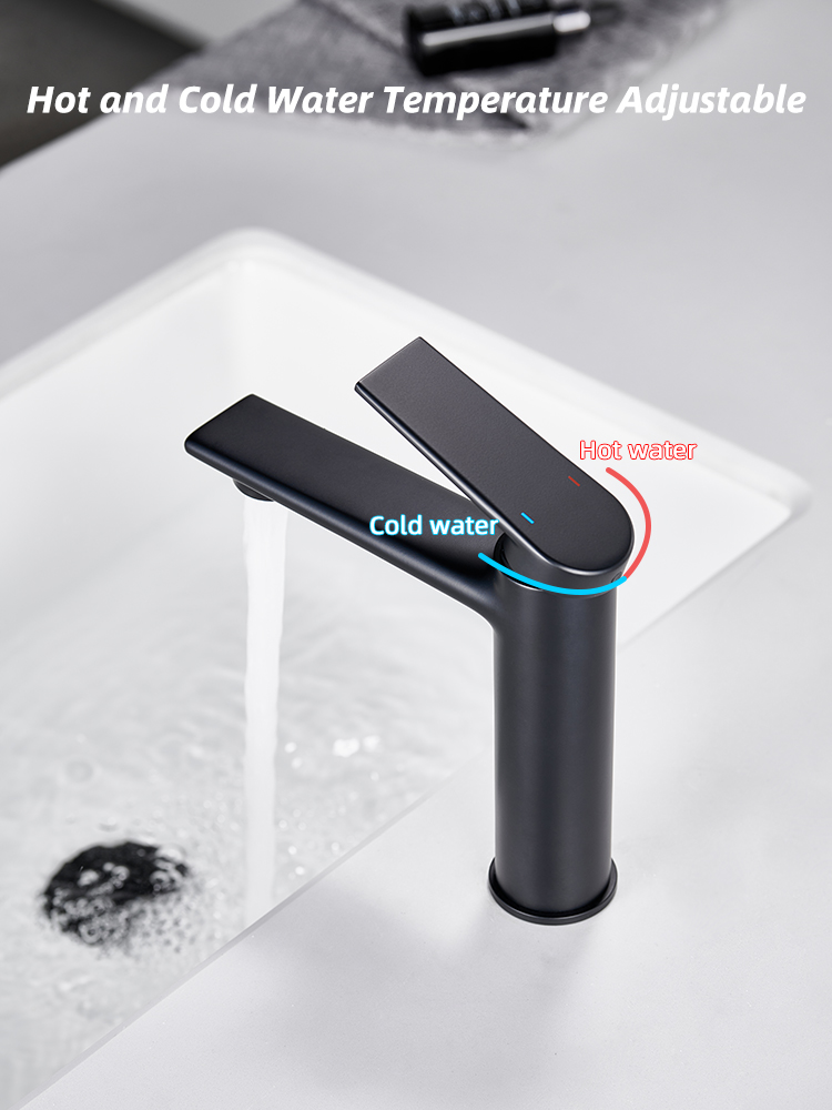 Modern Single Handle Brass Copper Hot Cold Water Mixer Black White Gold Bathroom Sink Faucets Mixers Taps