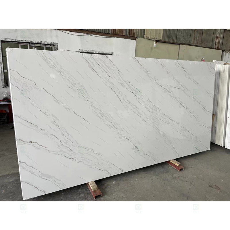 1600*3200*20mm Quartz Slabs Calacatta White Bathroom Vanity Sink Table Counter Top Kitchen Countertop Quartz Stone Slab