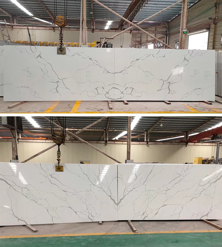 1600*3200*20mm Quartz Slabs Calacatta White Bathroom Vanity Sink Table Counter Top Kitchen Countertop Quartz Stone Slab