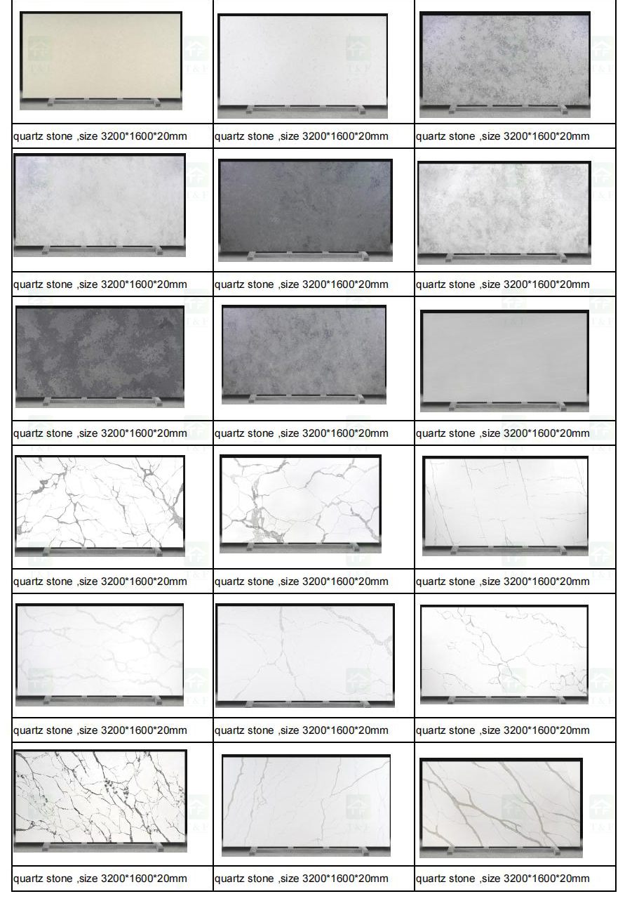 1600*3200*20mm Quartz Slabs Calacatta White Bathroom Vanity Sink Table Counter Top Kitchen Countertop Quartz Stone Slab