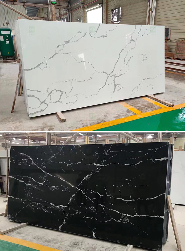 1600*3200*20mm Quartz Slabs Calacatta White Bathroom Vanity Sink Table Counter Top Kitchen Countertop Quartz Stone Slab