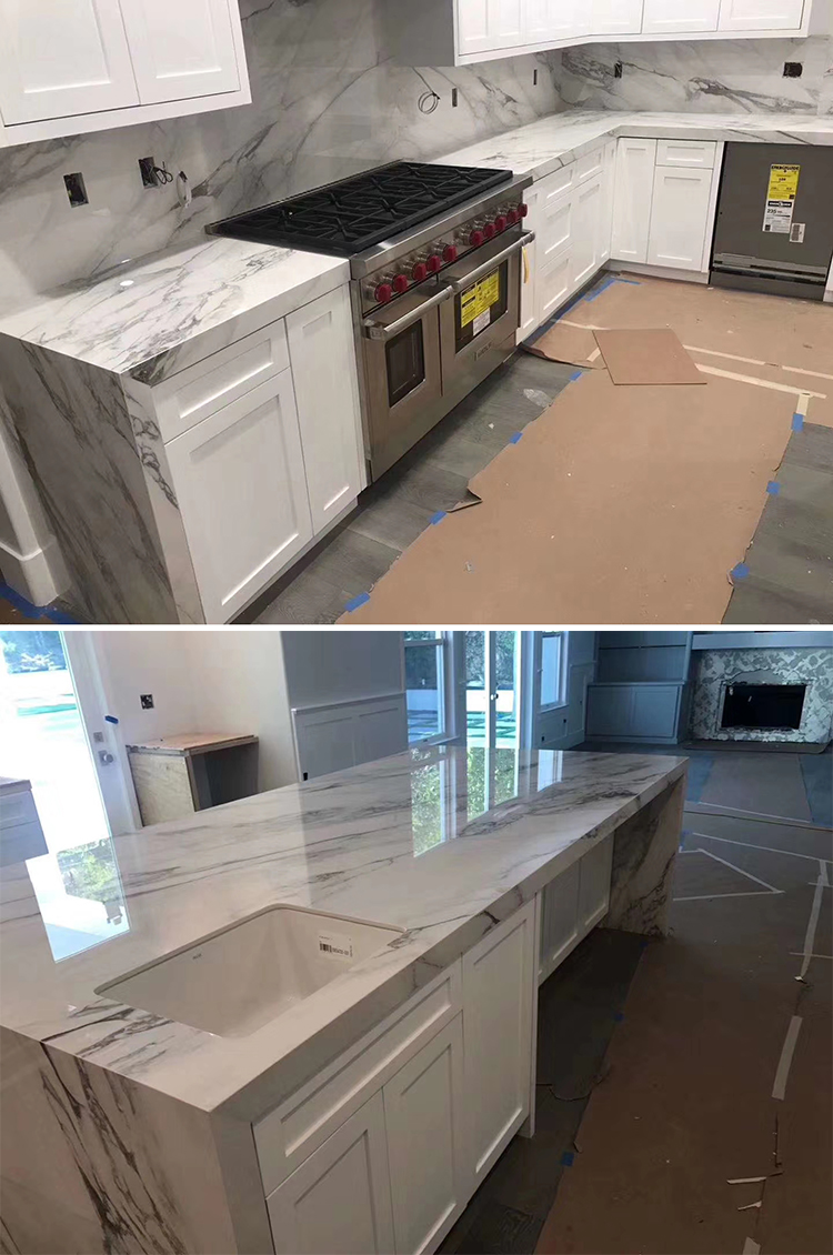 1600*3200*20mm Quartz Slabs Calacatta White Bathroom Vanity Sink Table Counter Top Kitchen Countertop Quartz Stone Slab