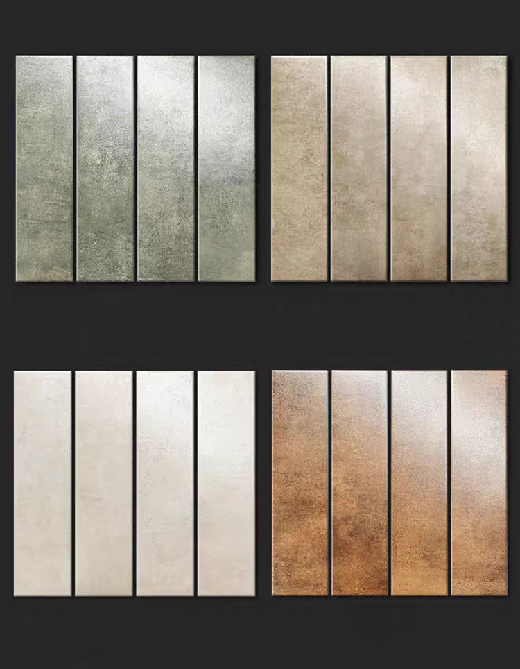 75x300 Mm Small American Vintage Matte Strip Backsplash Kitchen Tiles for Bathroom or Living Room Villa Walls and Floors