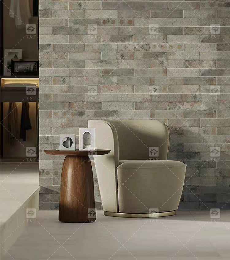75x300 Mm Small American Vintage Matte Strip Backsplash Kitchen Tiles for Bathroom or Living Room Villa Walls and Floors