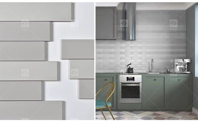 75x300 Mm Small American Vintage Matte Strip Backsplash Kitchen Tiles for Bathroom or Living Room Villa Walls and Floors
