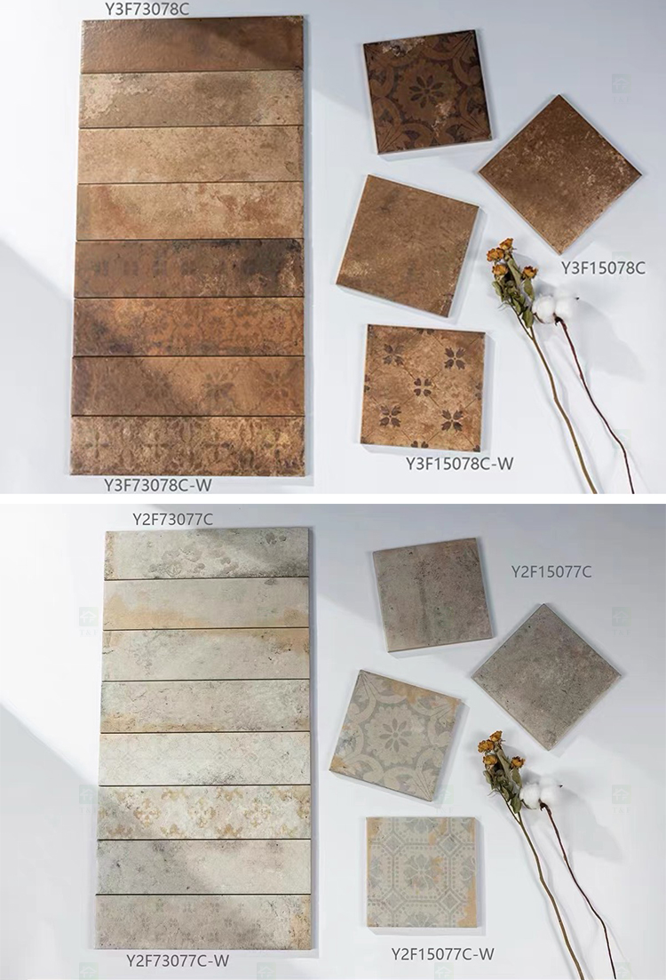75x300 Mm Small American Vintage Matte Strip Backsplash Kitchen Tiles for Bathroom or Living Room Villa Walls and Floors