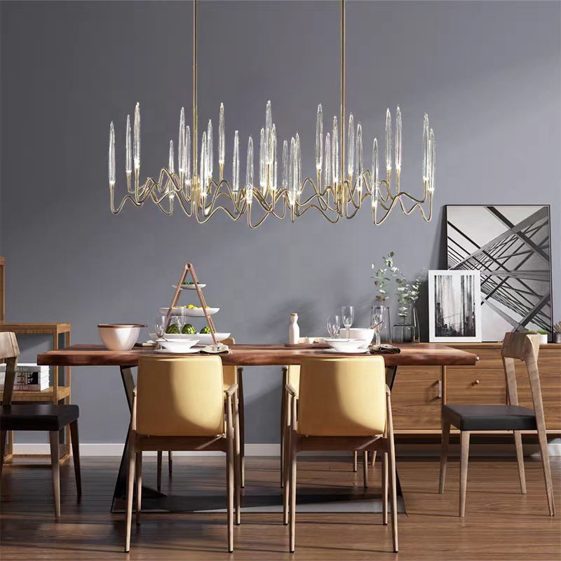 Modern Interior Led Crystal Glass Chandelier Design for Villa and Hotel Pendant Hanging Light Fixture