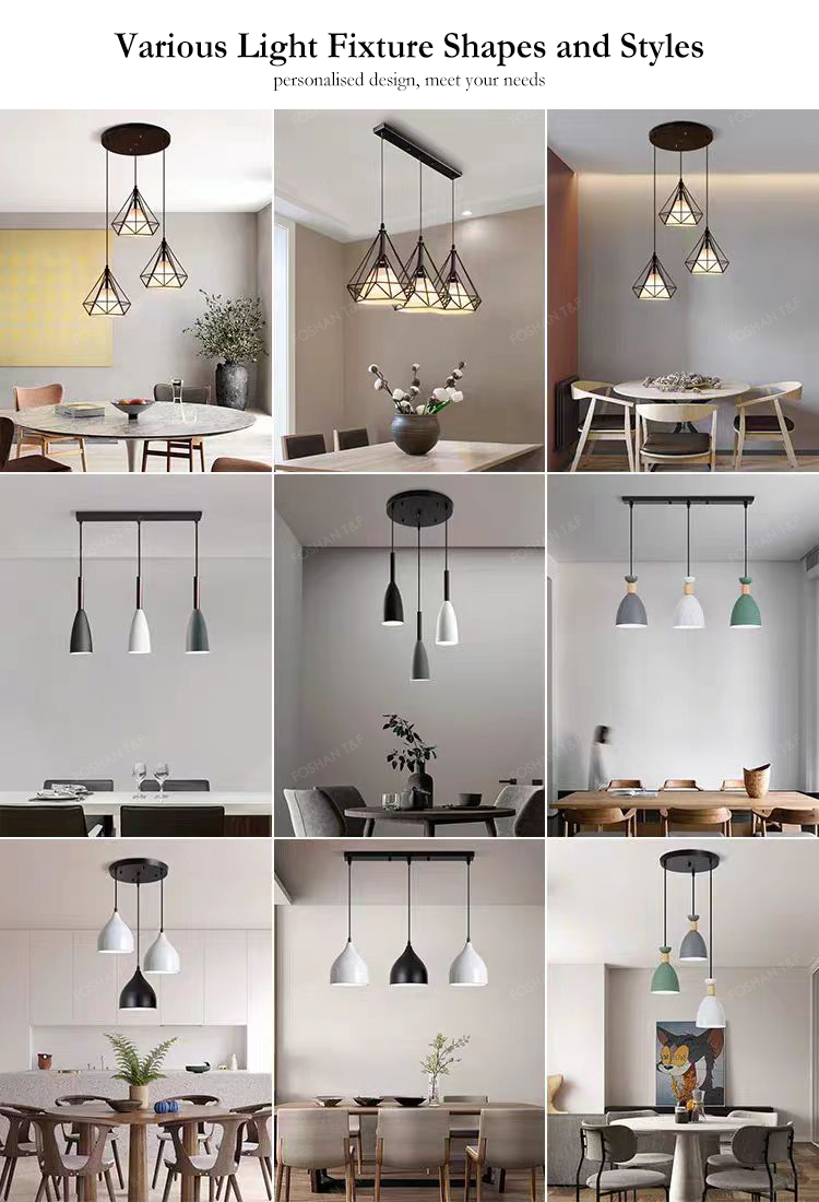 Modern LED Pendant Lamp Light for Dinning Room Iron Villa Hotel Kitchen Hanging Light Fixture Chandeliers Ceiling