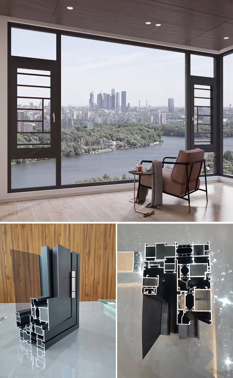 Custom Casement Window Thermal Break Aluminum Insulated Double Glazed Windows for Home